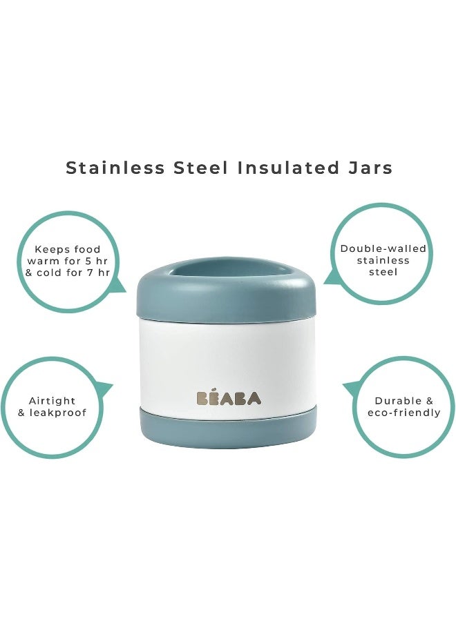 BEABA Béaba Stainless Steel Insulated Food Jar, 17 oz (Midnight) - Image 4